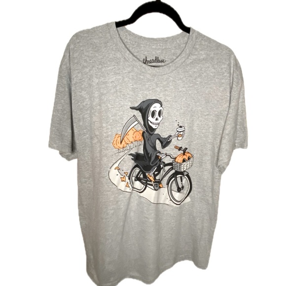 THREADLESS Fall Reaper Halloween Graphic T-Shirt Men’s Size L - Picture 2 of 5